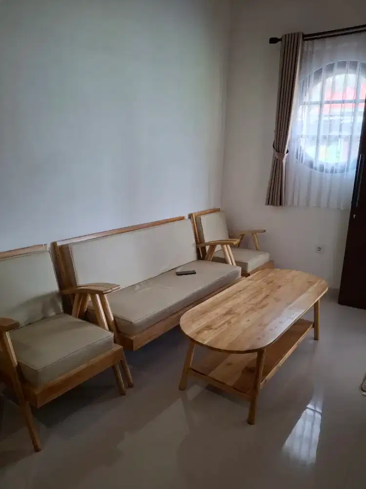 Meja kursi retro jengki kayu jati aestetik