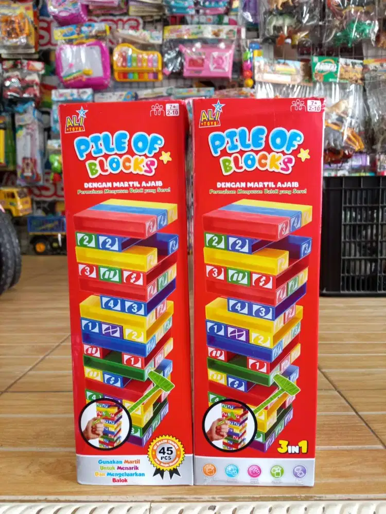mainan anak pile off block stackoo susun