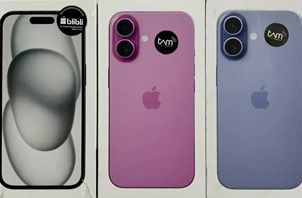iPhone 15, 16 & 17 Garansi Resmi, Baru & Segel (BNIB