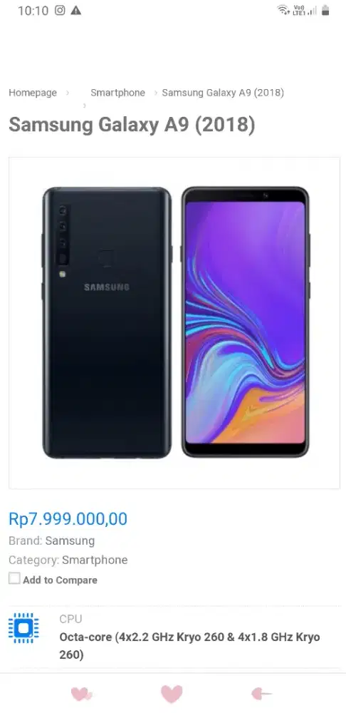 Jual hp samsung a9 ram 6/128