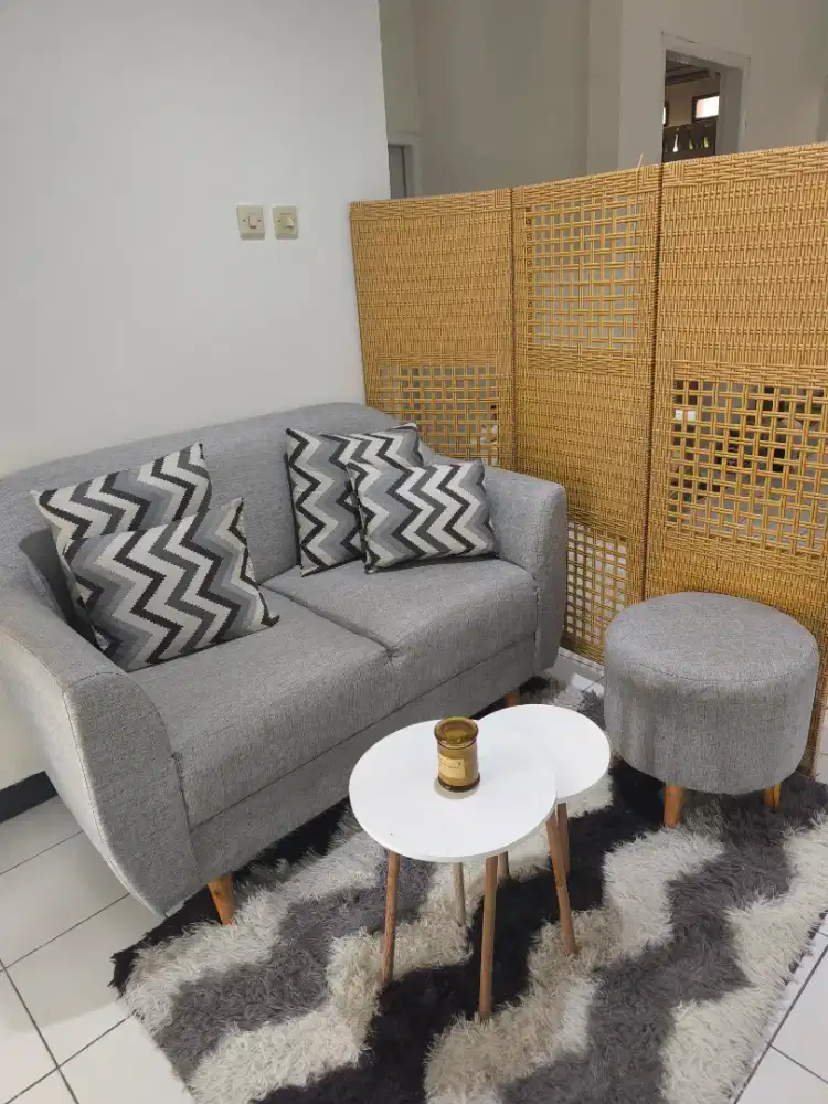 Sofa 2 seater + 1 dudukan stoll