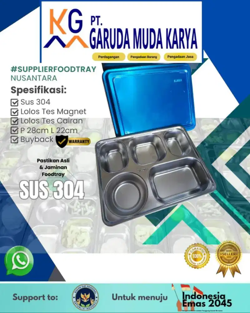 Foodtray Stainless Grade A SNI HALAL