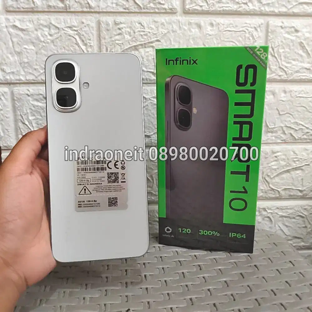 Infinix Smart 10 4/128 Silver Mulus Fullset Masih Garansi September