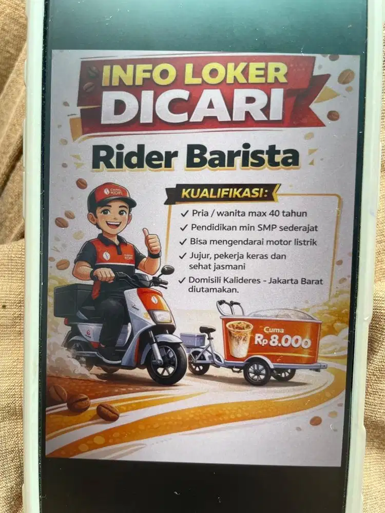 LOKER RIDER GEROBAK KOPI