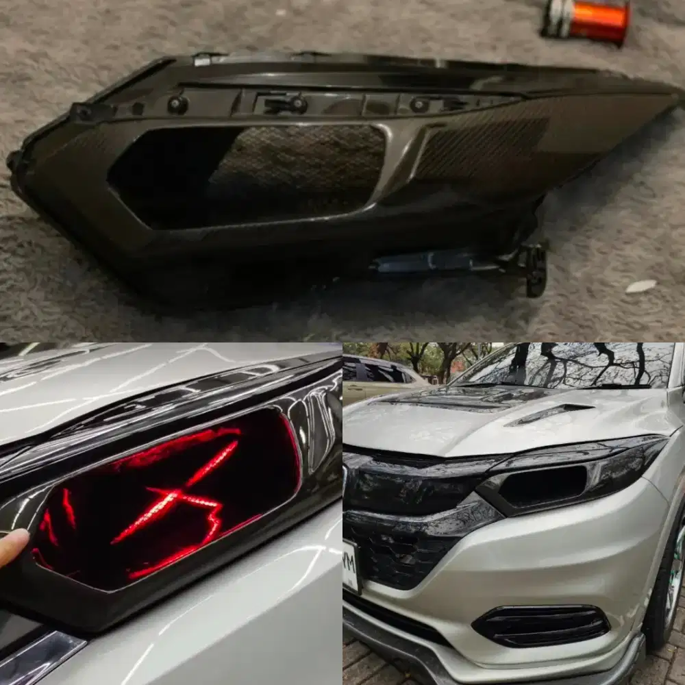 Headlamp Ori Custom Airscoop Carbon Kevlar + LED Custom RGB Honda Hrv