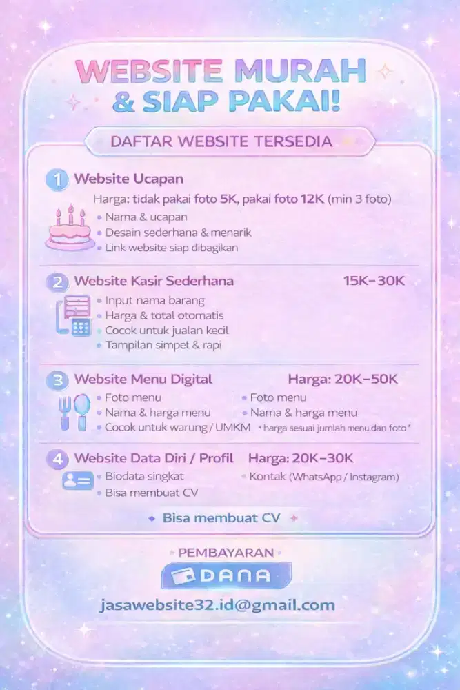 Terima jasa pembuat CV & WEBSITE