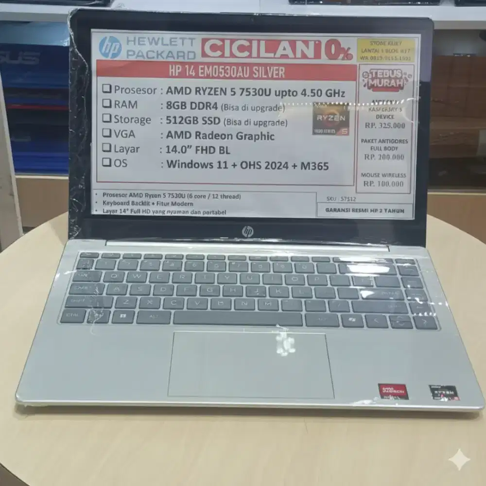 Cicilan Murah Laptop HP 14 EM0530AU SILVER