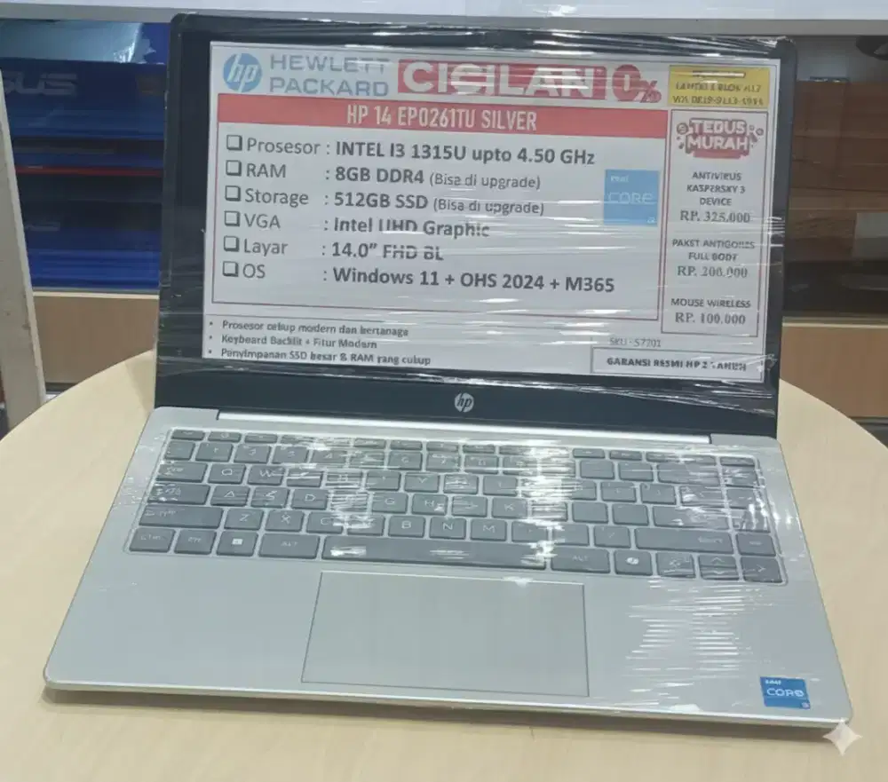 Cicilan Murah Laptop HP 14 EP0261TU SILVER
