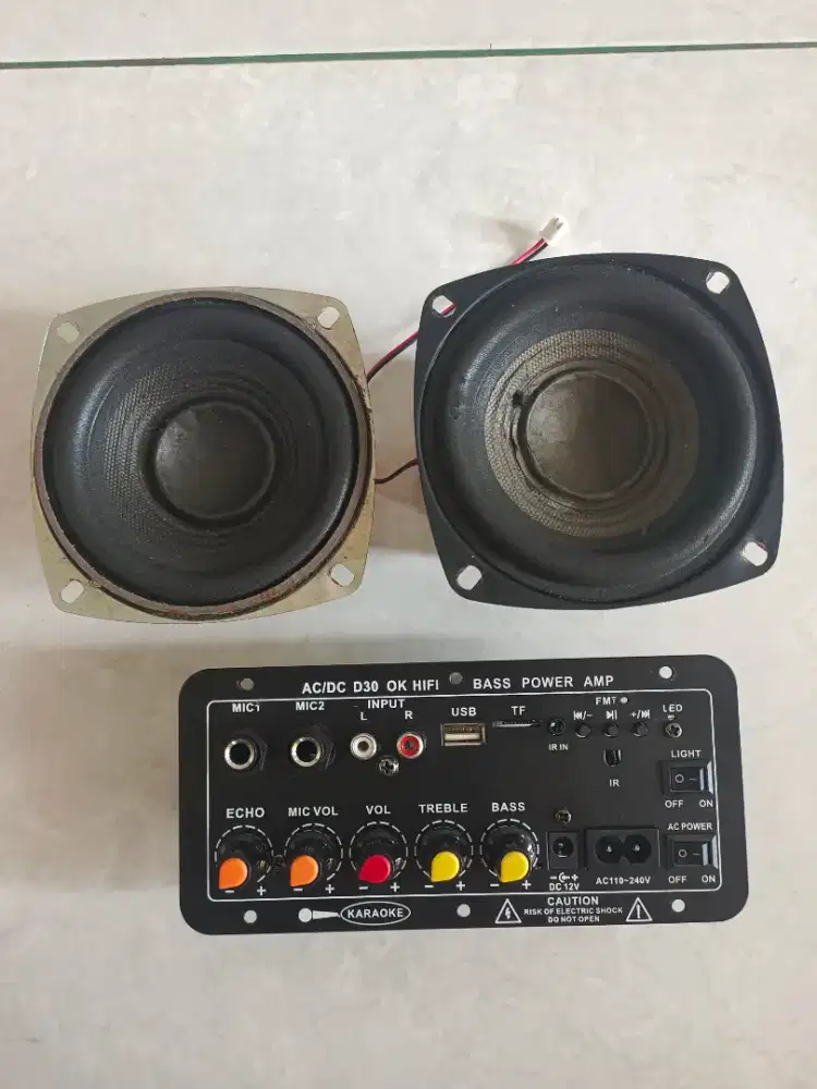 Ampli Board blutot + 2 subwoper 4in