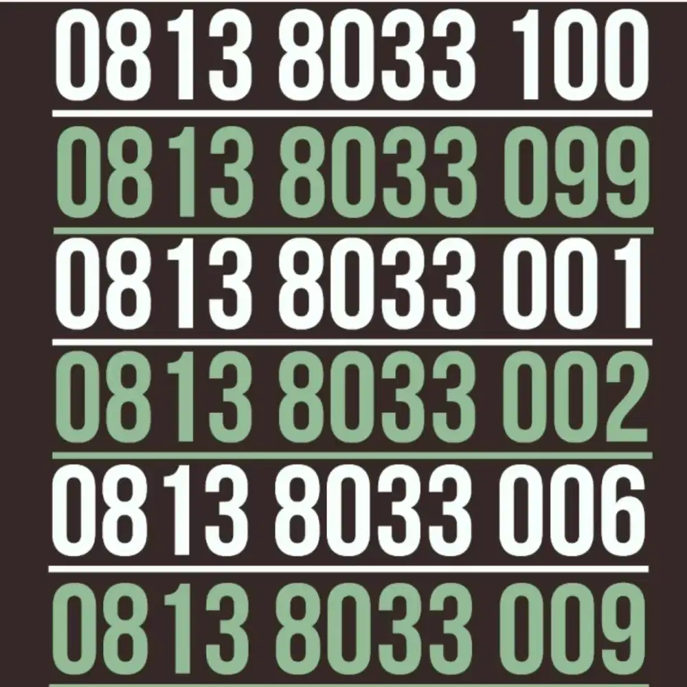 Nomor cantik Telkomsel 11 angka rapi