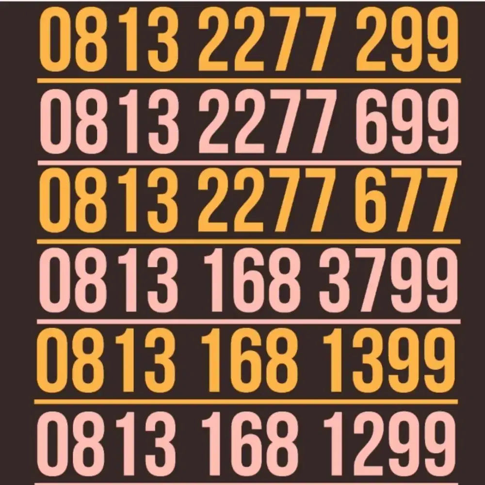 Nomor cantik telkomsel 11 digit rapi cantik