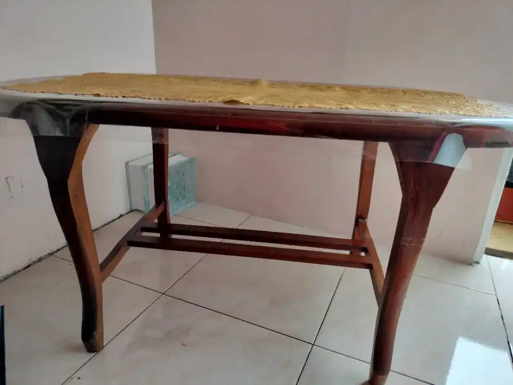 Meja tamu bekas full kayu