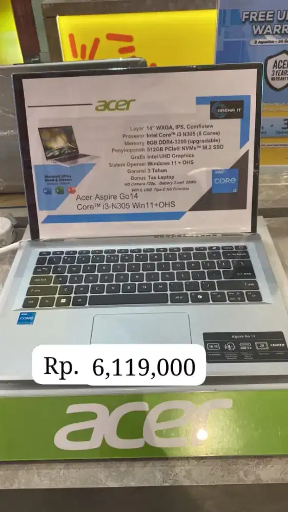 CREDIT LAPTOP ACER BUNGA 0% POTONGAN 2 BULAN