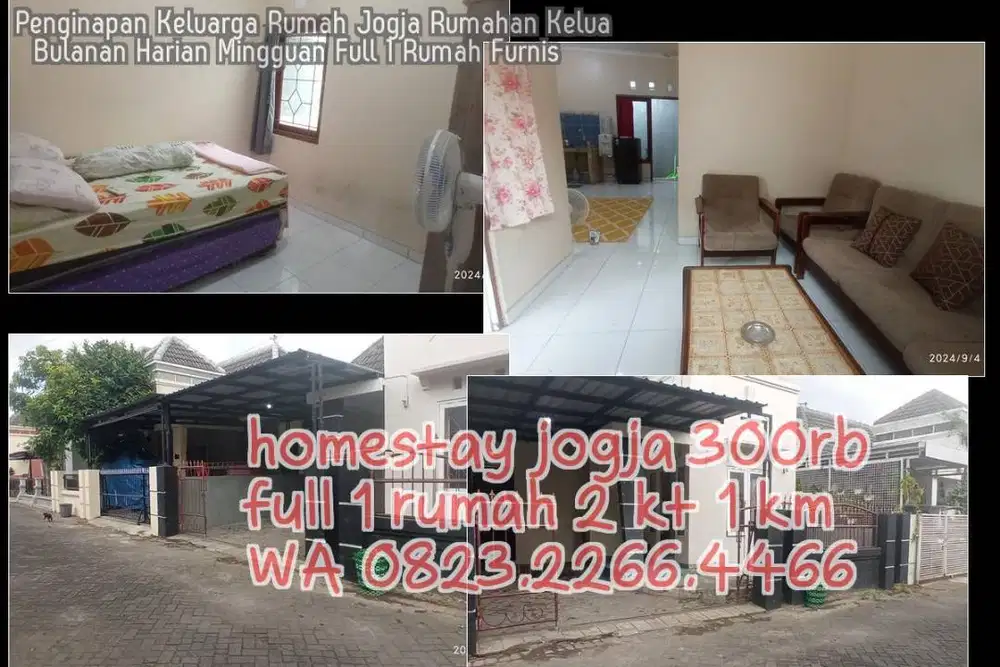 Penginapan Keluarga Rumah Jogja Rumahan Kelua  Bulanan Harian Mingguan