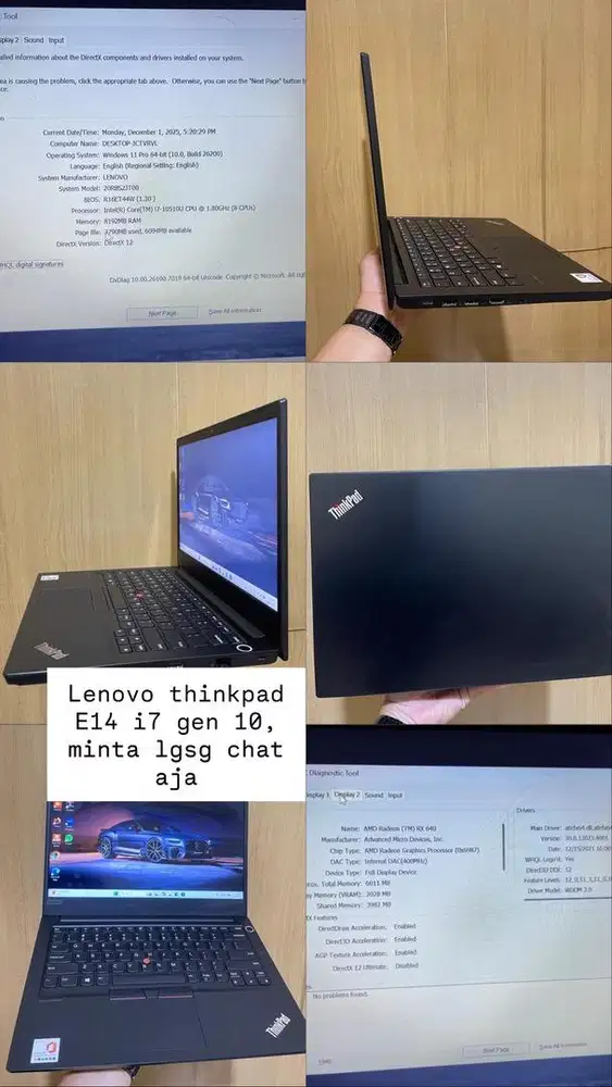 Laptop lenovo thinkpad E14 i7 gen 10