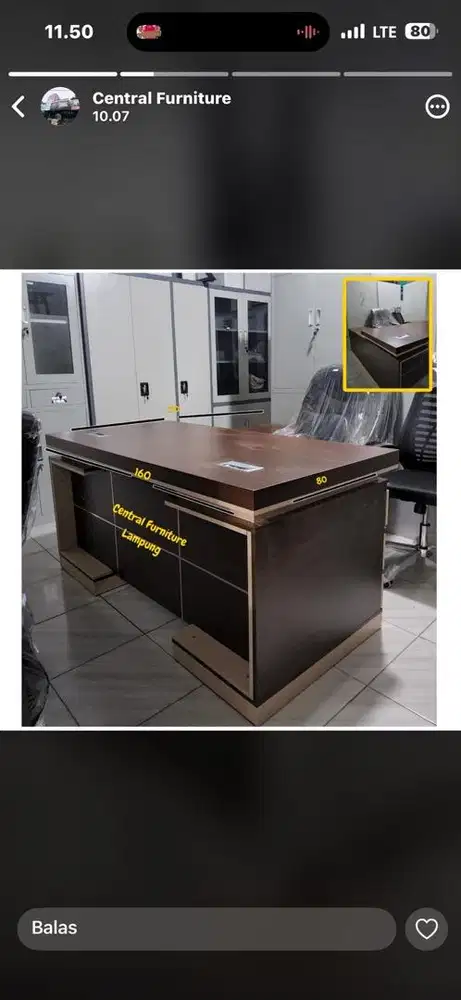 Meja kantor Central Furniture  Promo HOME CREDIT
