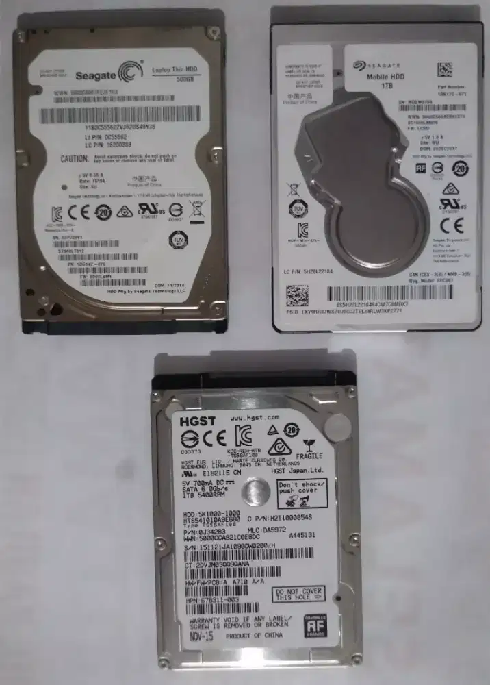 HDD Sata 1TB dan 500GB
