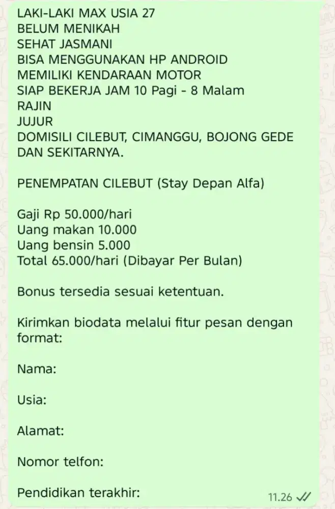 Loker Lowongan Kerja Jaga Booth Es Teler