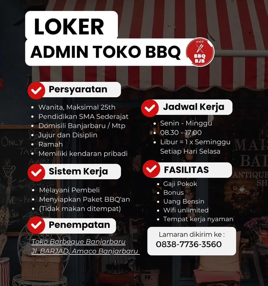 Loker jaga toko banjarbaru