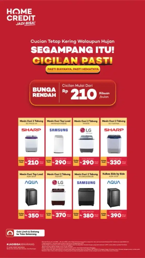 Kredit mesin cuci syarat KTP asli promo tanpa Dp