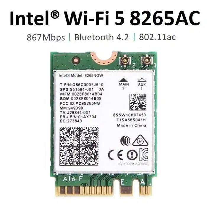 WIFI Card Laptop Intel Dual Band AC 8265 8265NGW M.2 NGFF