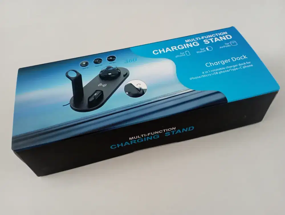 Charger Combo HP, Jam wireless - Putih