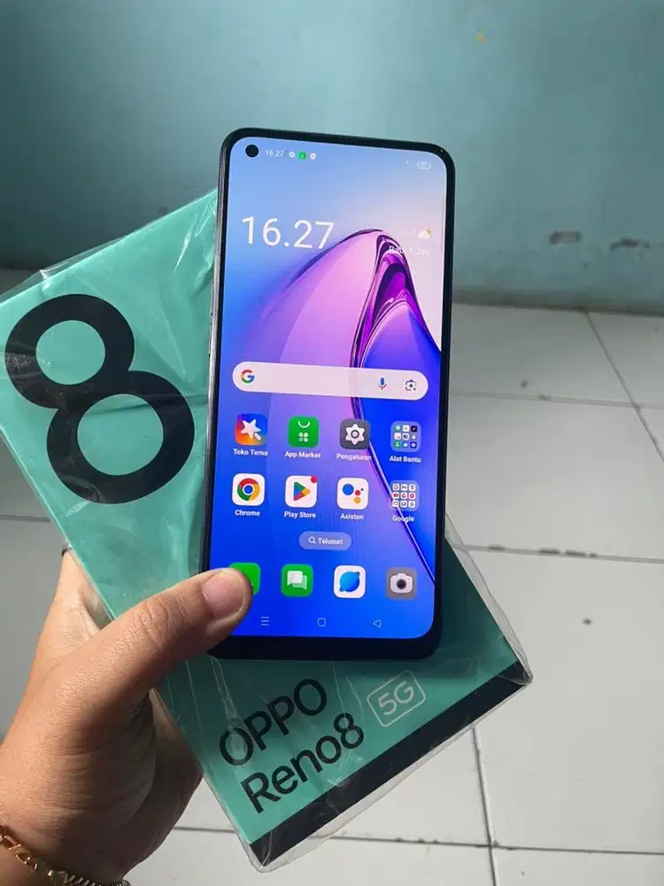 oppo reno 8 5G 8/256 fullset mulus sesuai pict