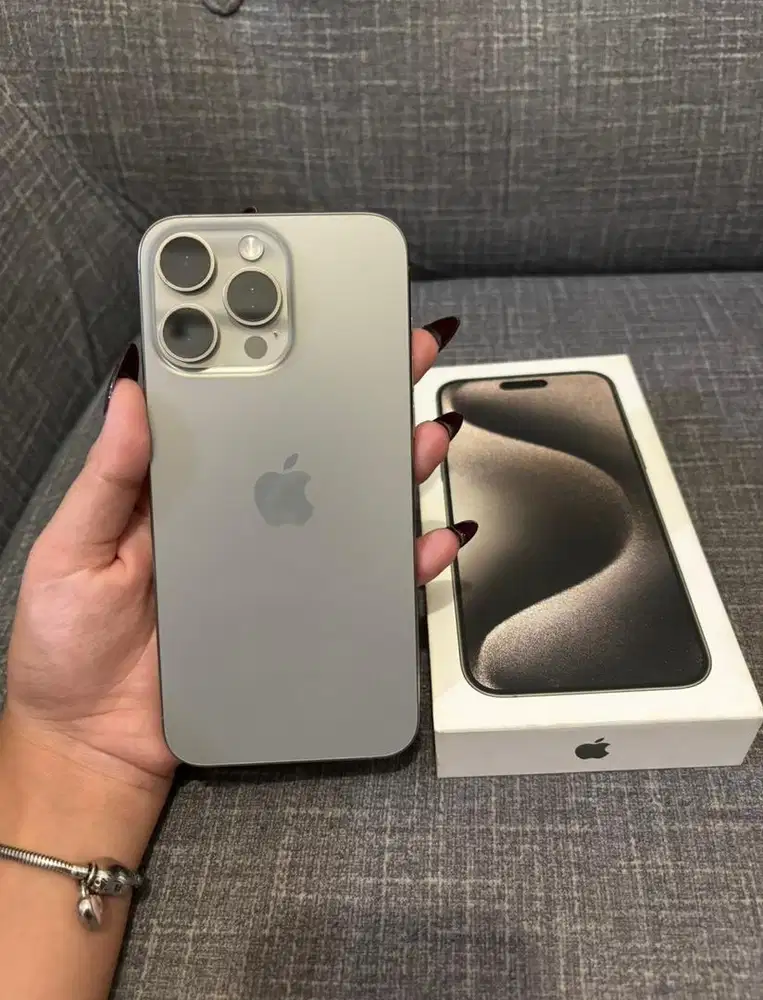 iPhone 15 Promax 256gb Natural Titanium Garansi Resmi iBox Fullset