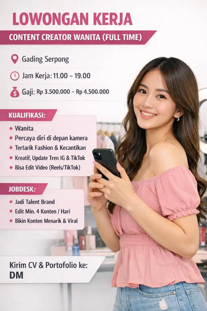 Konten kreator area Gading serpong dekat SMS