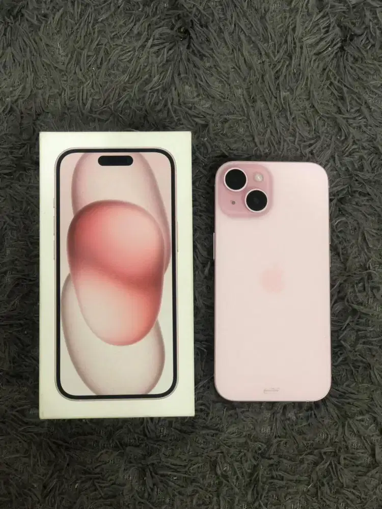IPHONE 15 128GB ORI IBOX PINK BH 98% GARANSI ON JUNI 2026 FULLSET
