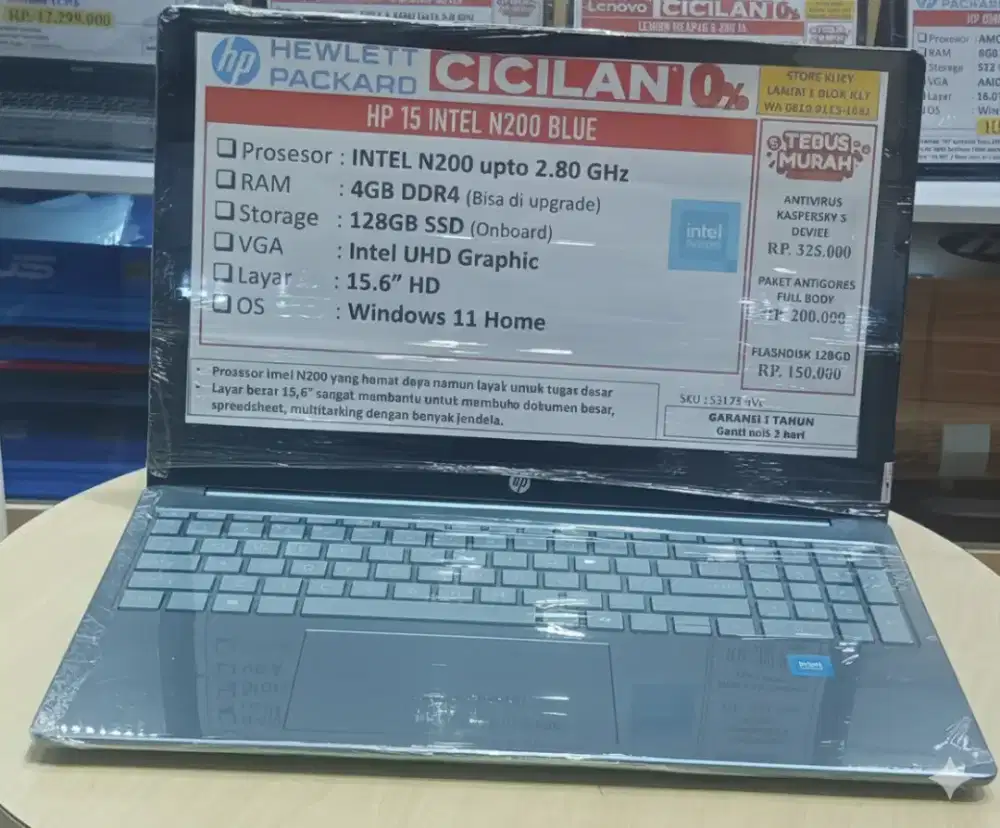 Cicilan Murah Laptop HP 15 INTEL N200 BLUE