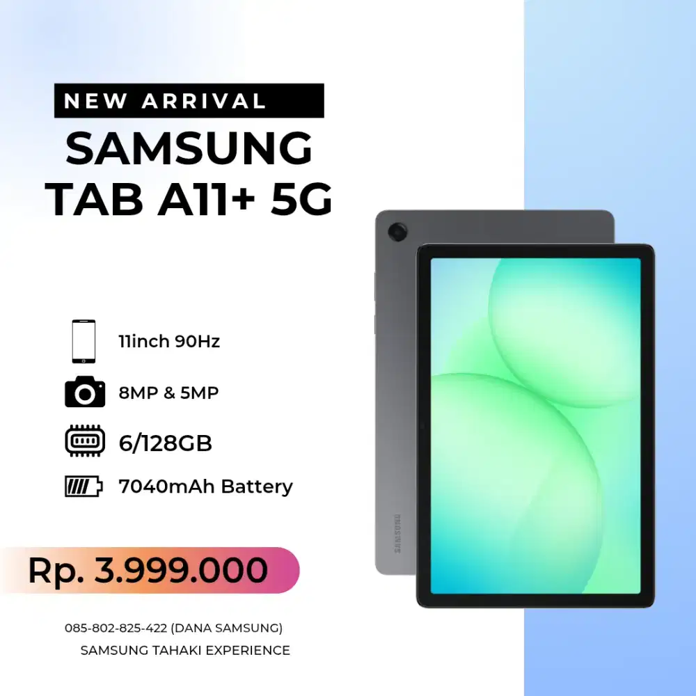 FREE BOOKCOVER ORI! SAMSUNG TAB A11+ 6/128 BISA COD