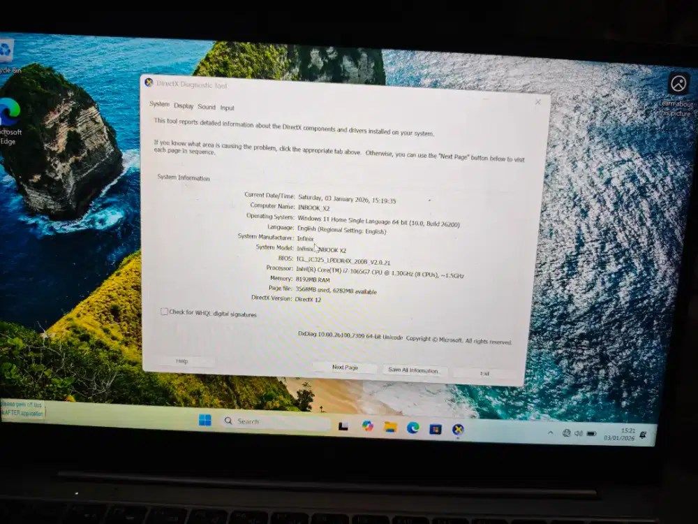 Jual Cepat BU! Infinix InBook X2 Core i7