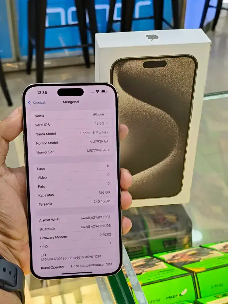 iPhone 15 promax 256 GB iBox bh 87%