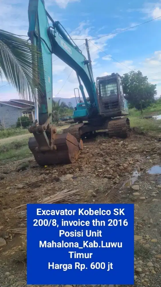 Excavator Kobelco SK 200/8, invoice thn 2016