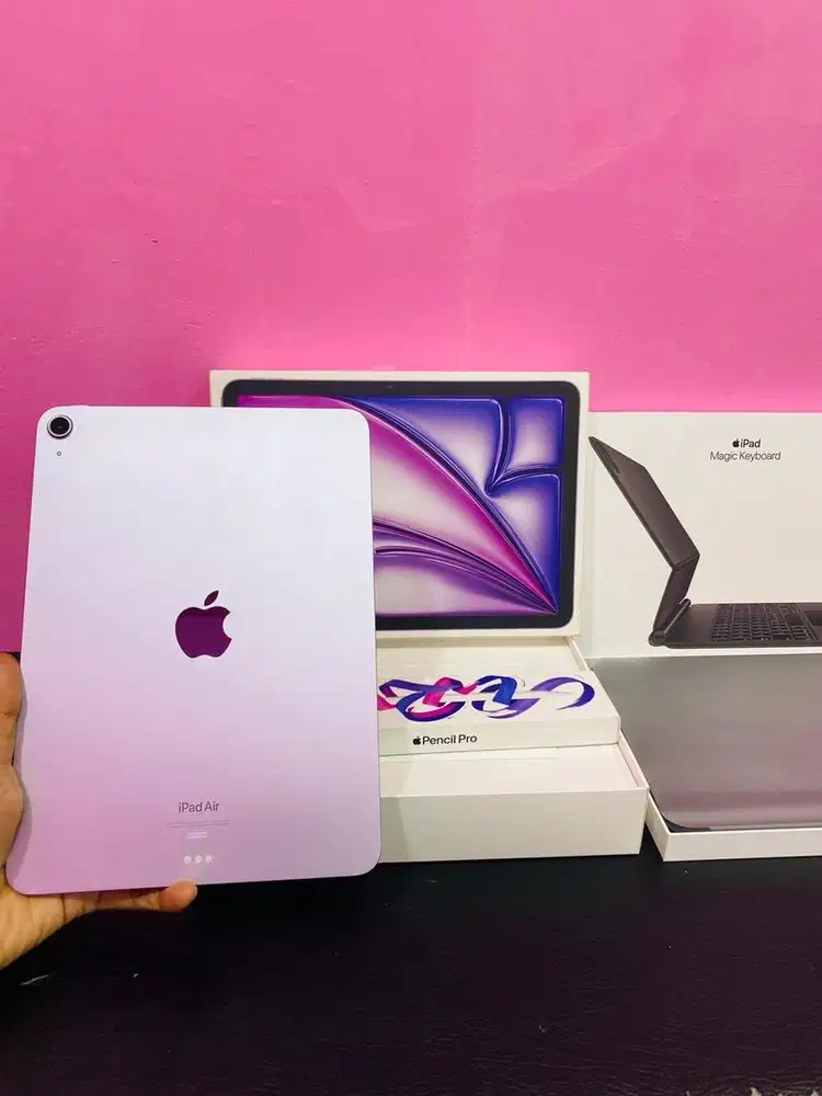 Ipad air m2 256gb, magic keyboard, apple pencil pro second ex ibox
