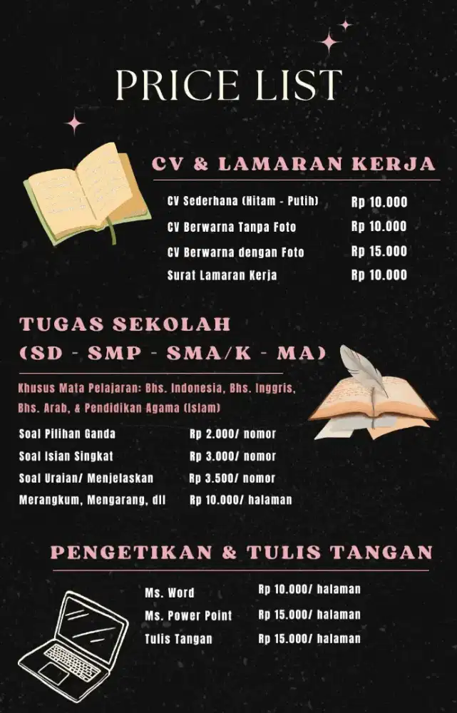 Jasa Pengetikan & Tulis Tangan