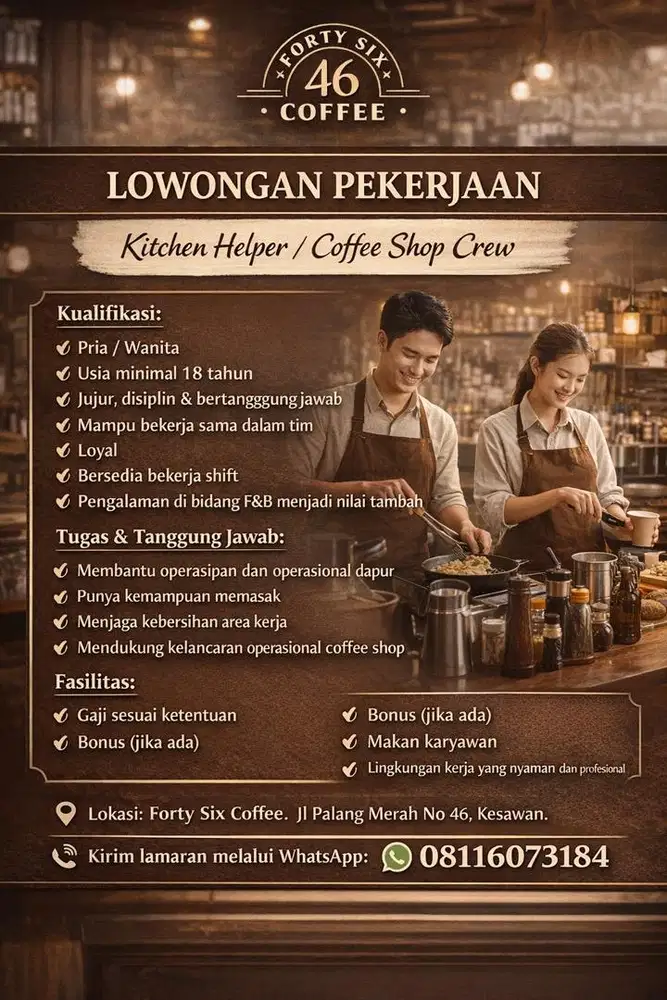 LOKER HELPER KICTHEN COFFEE SHOP