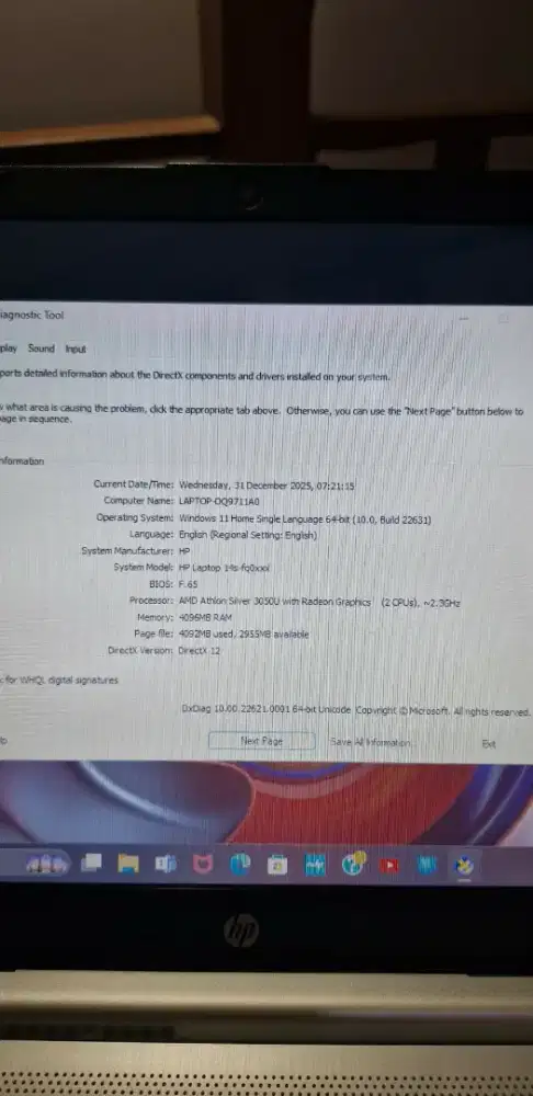 Di jualLaptop HP ram4