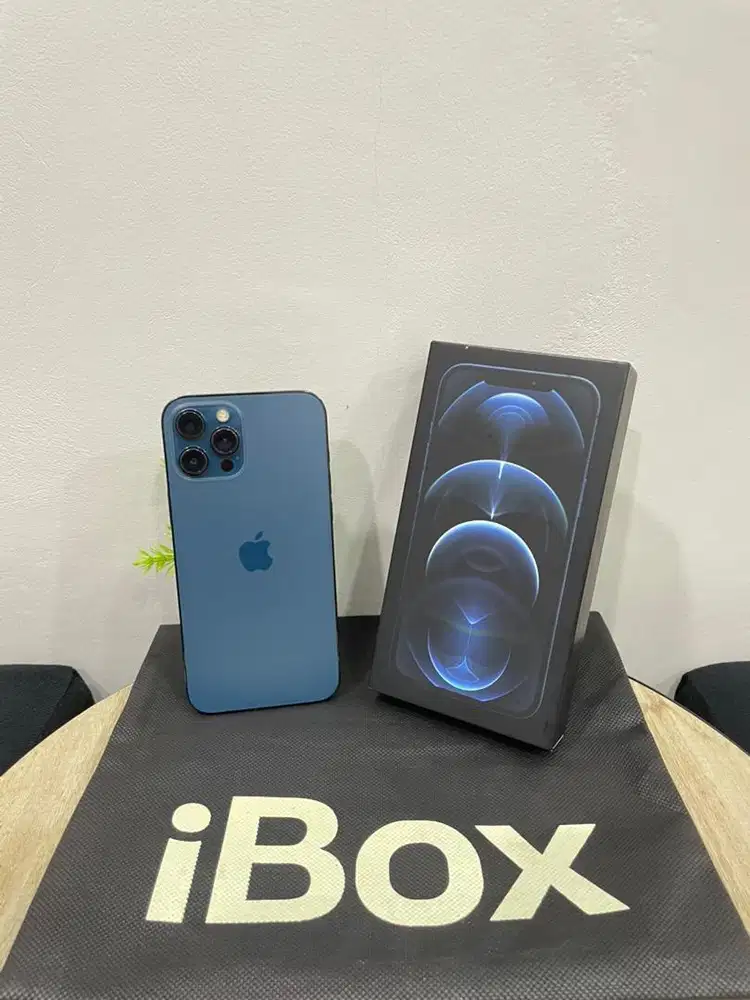 IPhone 12 ProMax 256GB iBox Blue mulus Fullset Ori BH 100% Permanent