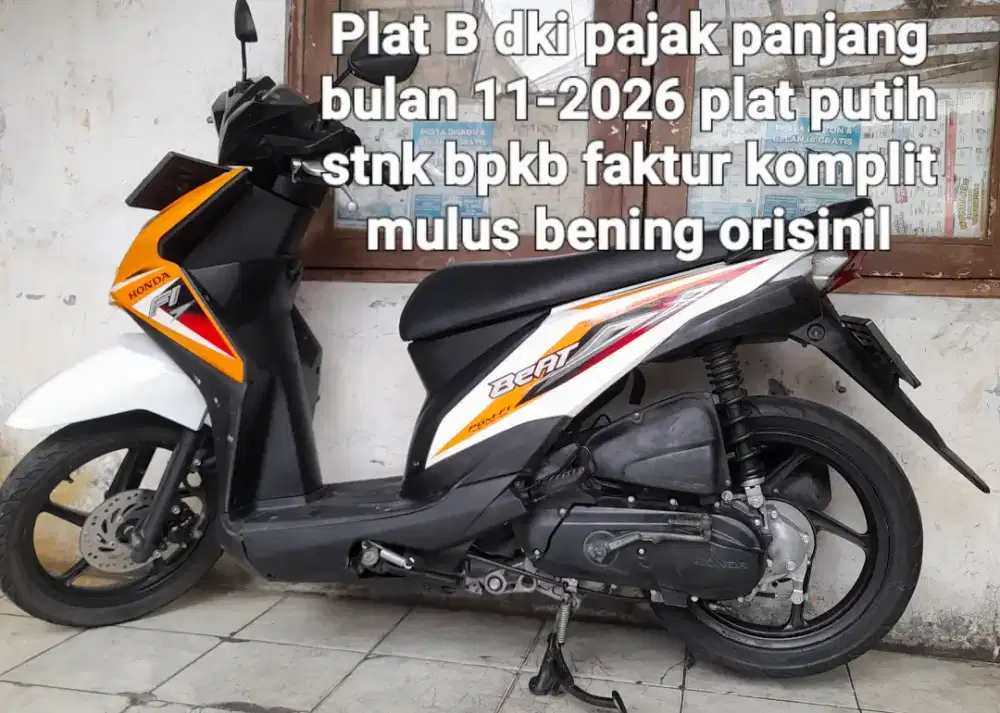Honda beat F1 2012 cw asli B Dki oranye pajak panjang