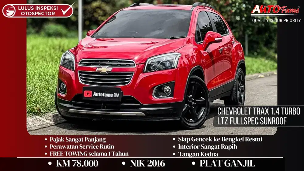 Chevrolet Trax 1.4 Turbo LTZ Fullspec Sunroof NIK 2016 Red On Black Fu