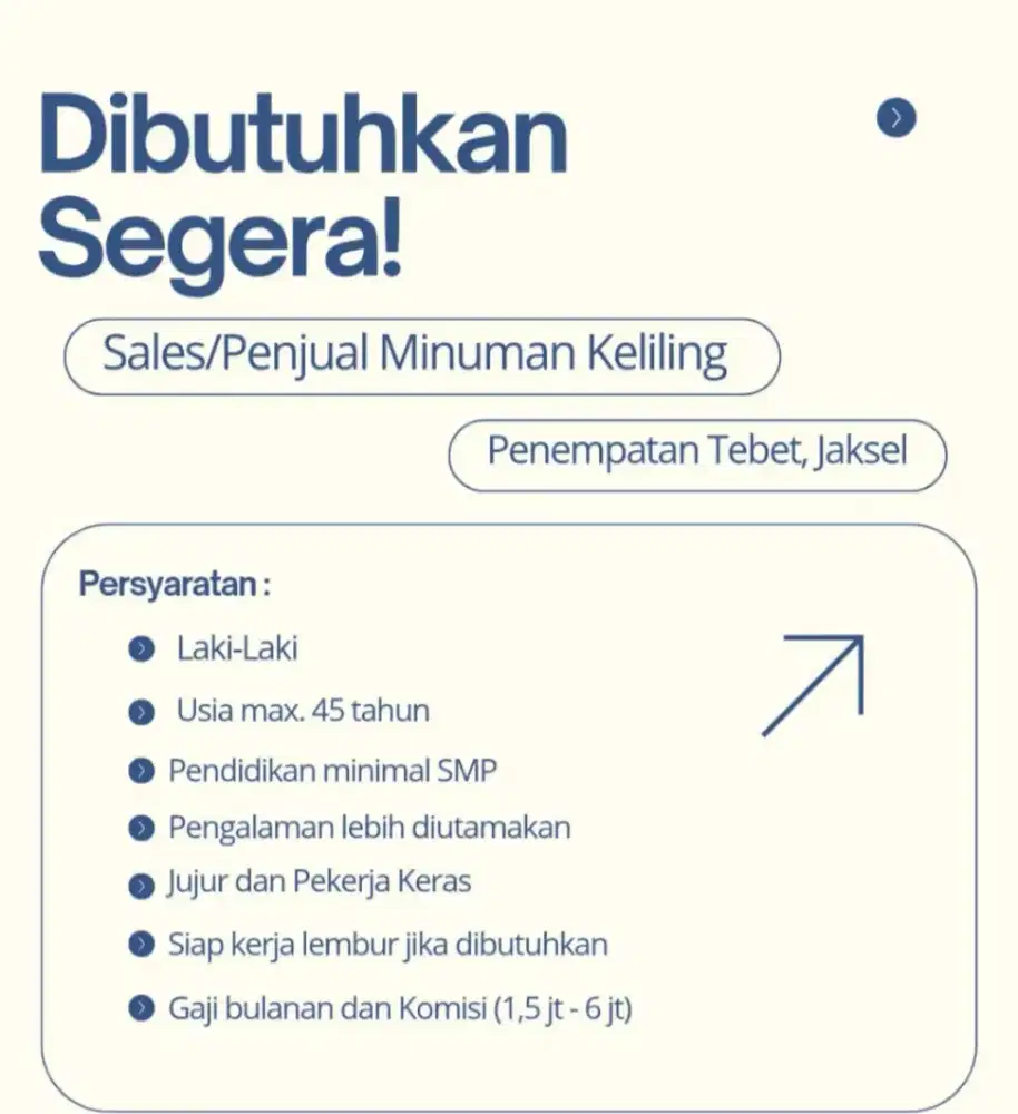Di butuhkan sales minuman