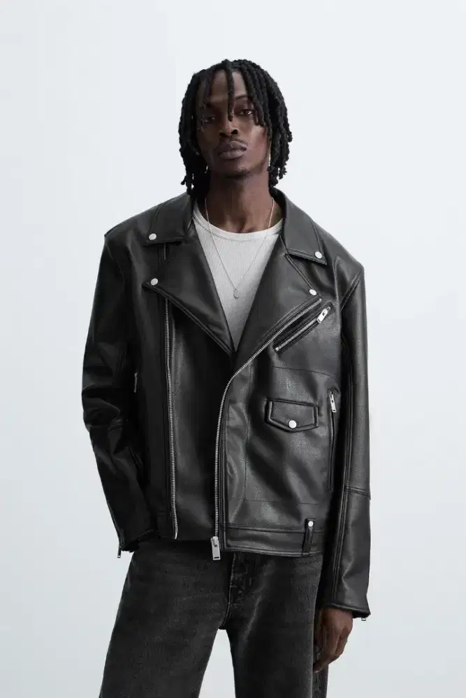 Jaket Bikers Leather ZARA MAN Size M