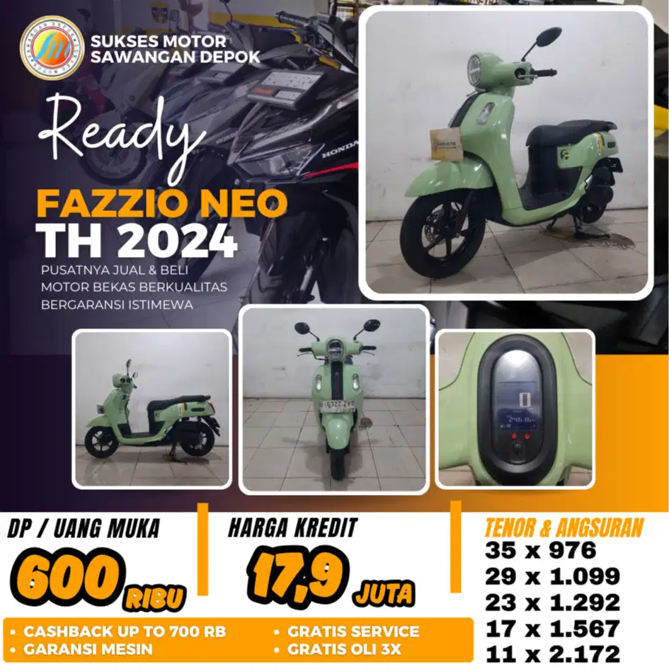 DP 600 BERGARANSI YAMAHA FAZZIO NEO TH 2024 ISTIMEWA BISA CASH KREDIT