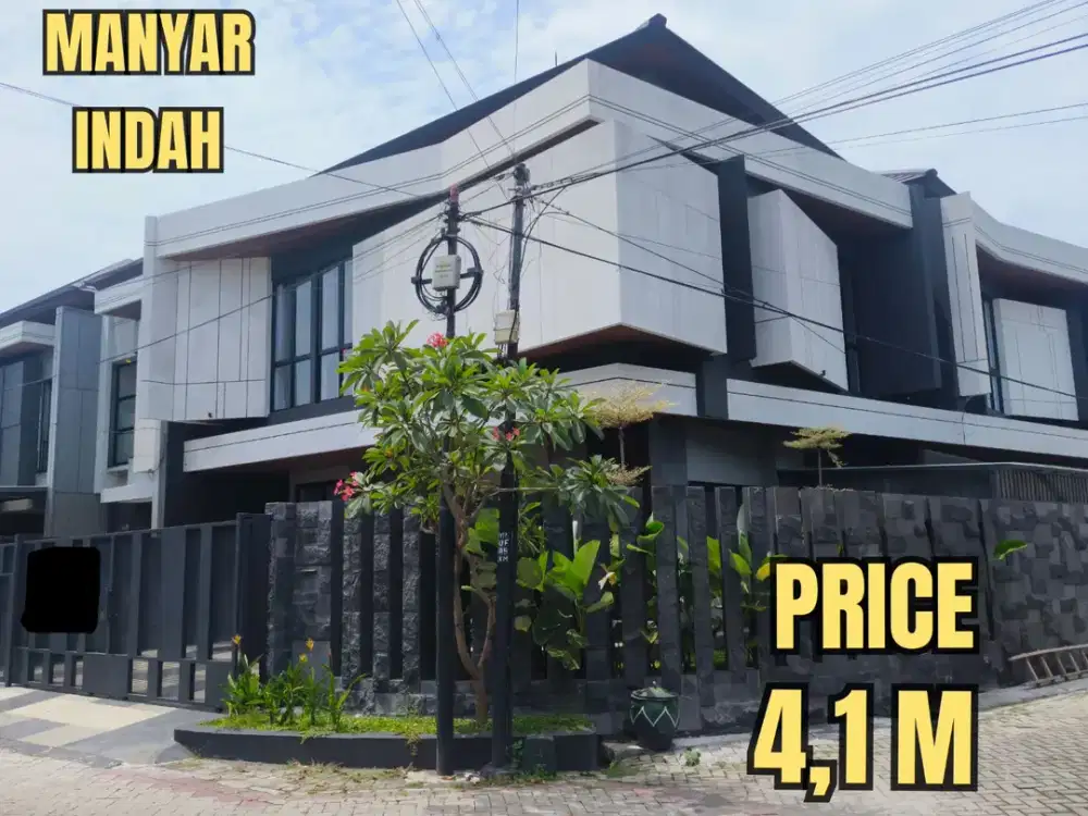 ‼️BARU GRESS MEWAH‼️ RUMAH HOOK MEWAH MANYAR INDAH KLAMPIS MODERN MINIMALIS 2 LANTAI