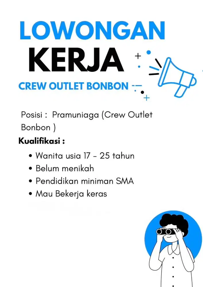 Dibutuhkan karywan jaga Stand di Mall