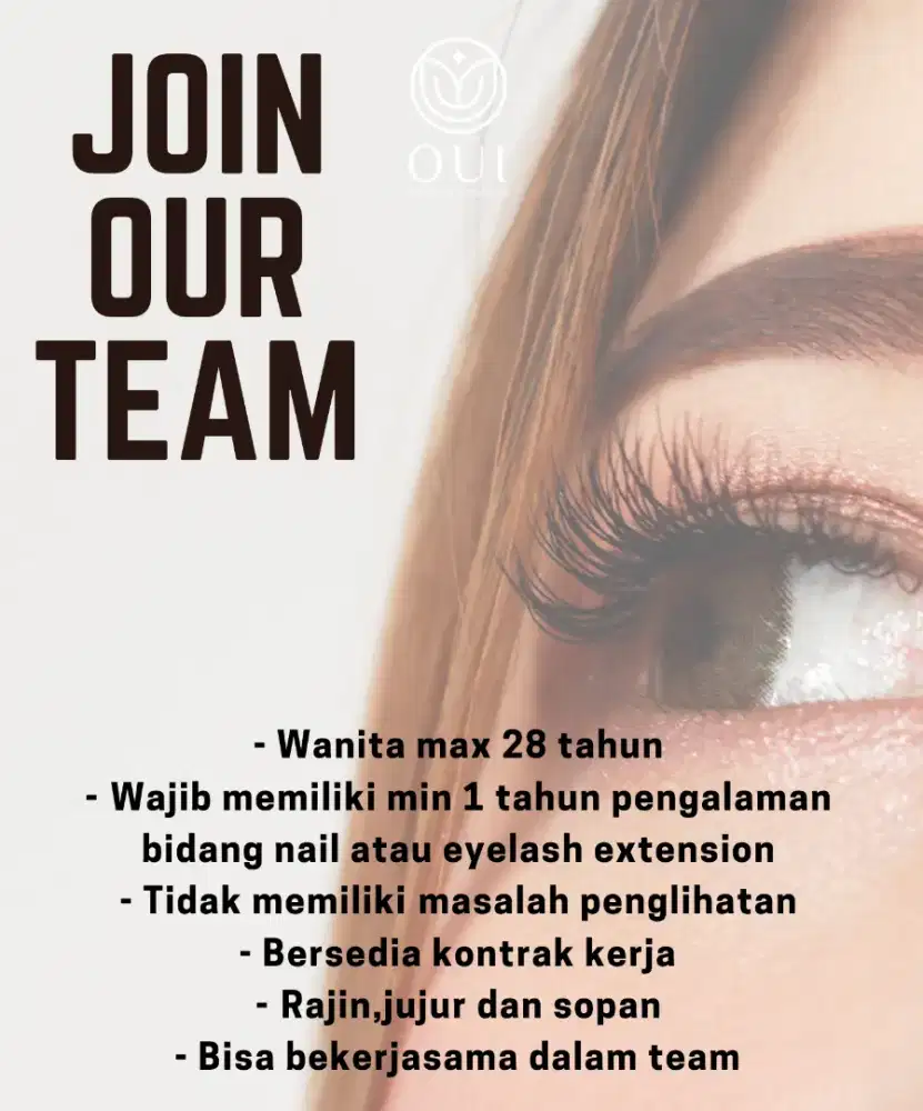 Lowongan Kerja Eyelash Extensions Terapis
Salon Jakarta Barat