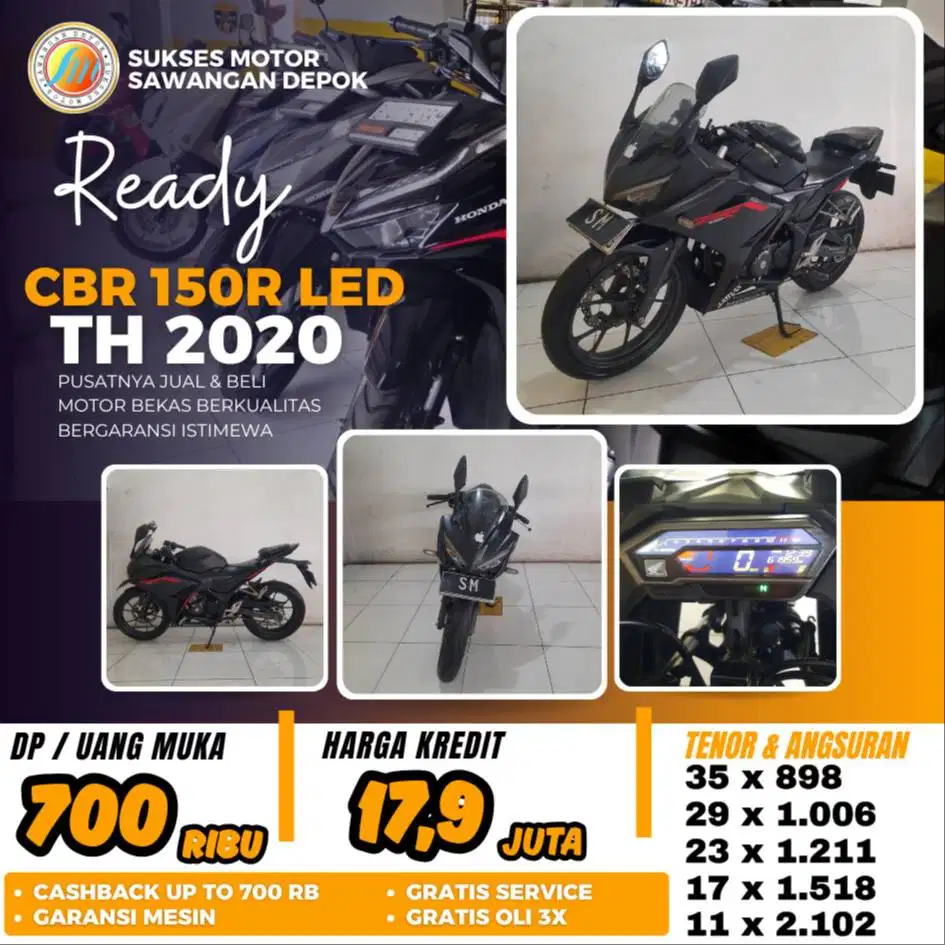 HONDA CBR 150R LED TH 2020 UNIT MULUS BISA CASH KREDIT BERGARANSI