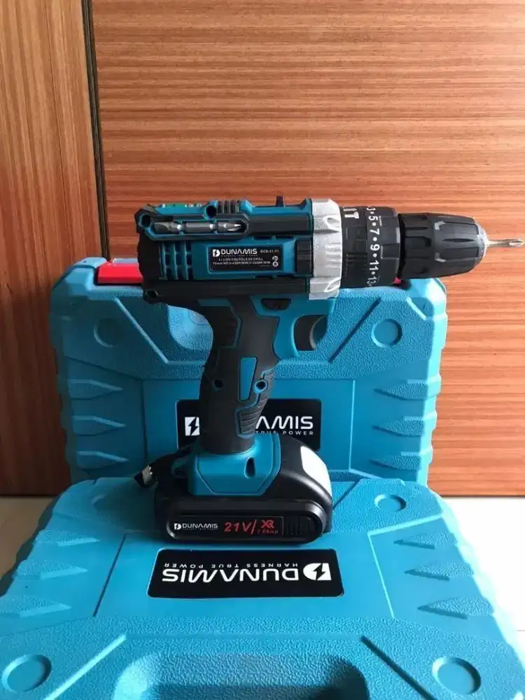 Mesin bor listrik Dunamis 21V 2.0Ah cordlesa alat drill